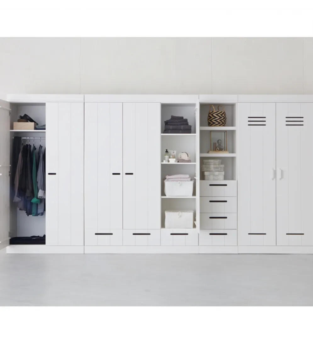 Szafa DRAWER 195 x 140 cm drewno sosna biała