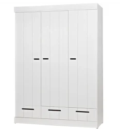 Szafa DRAWER 195 x 140 cm drewno sosna biała