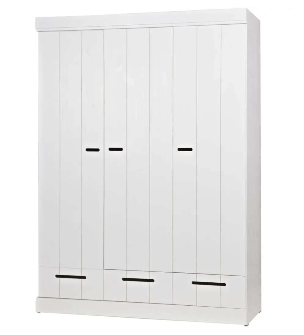 Szafa DRAWER 195 x 140 cm drewno sosna biała