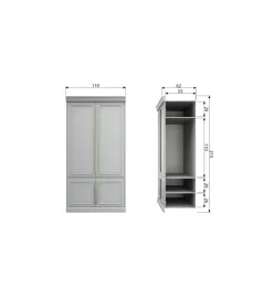 Szafa ORGANIZE 44 cm drewno sosny mist
