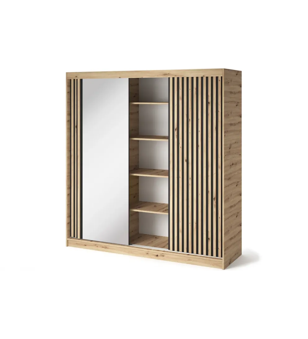 Szafa przesuwna EMERIO III 180 cm kolor dąb artisan