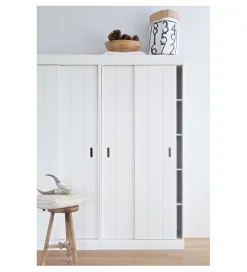 Szafa ROW 195 cm drewno sosny biała