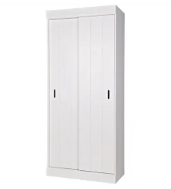 Szafa ROW 195 cm drewno sosny biała