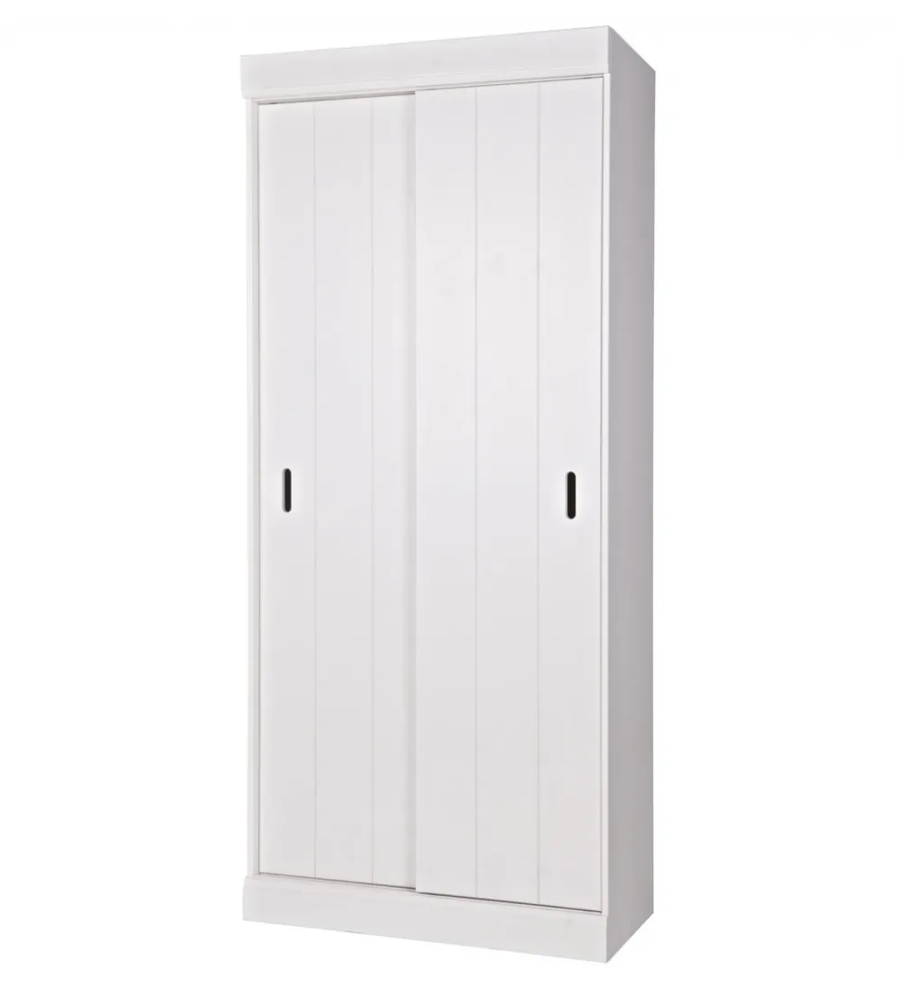 Szafa ROW 195 cm drewno sosny biała