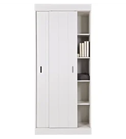 Szafa ROW 195 cm drewno sosny biała