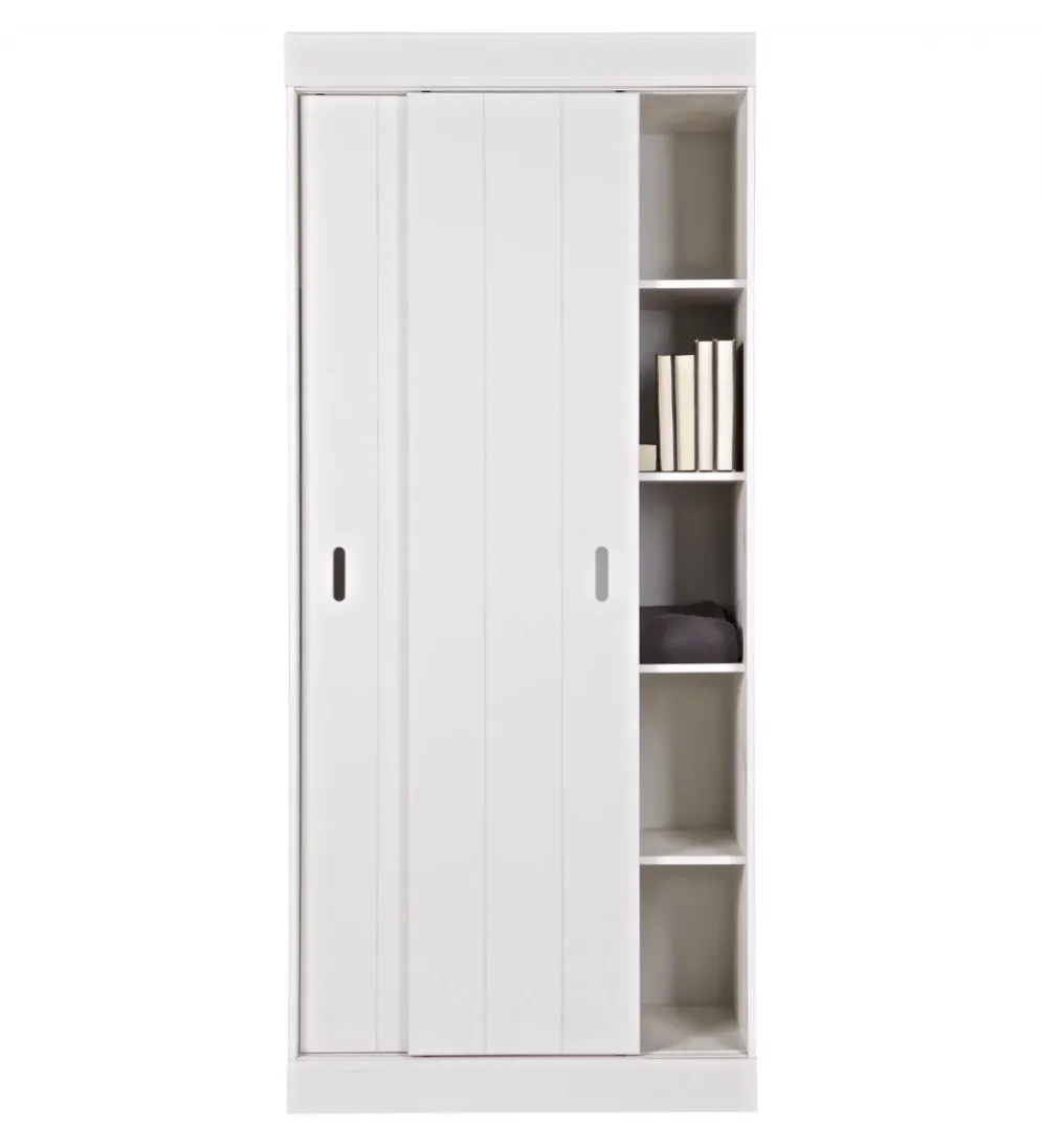 Szafa ROW 195 cm drewno sosny biała