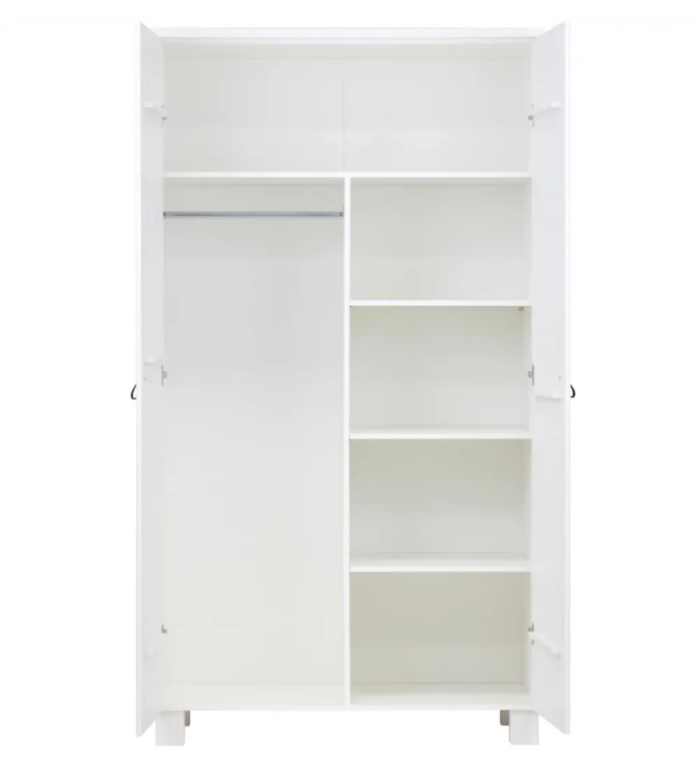 Szafa TIES 202 cm drewno sosny biała