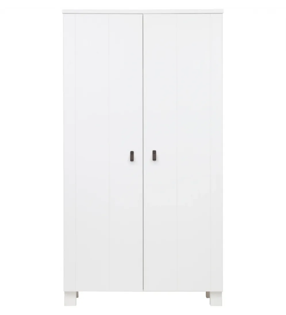 Szafa TIES 202 cm drewno sosny biała