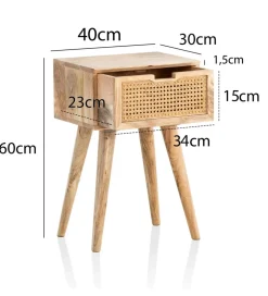 Szafka nocna LIBERTE II 40 cm drewno mango