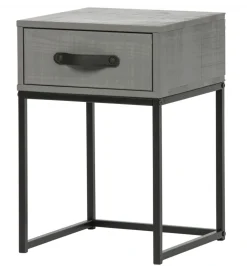 Szafka nocna MORRIS 52 cm drewno sosny szara