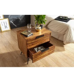 Szafka nocna NISHAN 60 cm drewno sheeshem