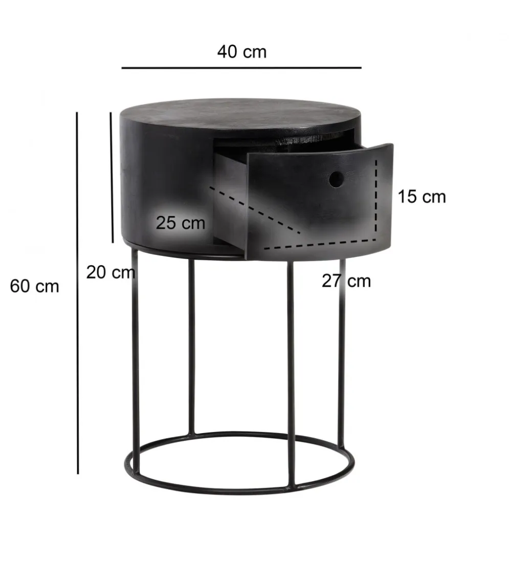 Szafka nocna WOHNLING 40 cm drewno mango