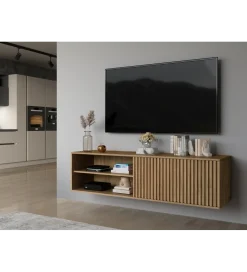 Szafka RTV wisząca ENTSIAN 150 cm w optyce dąb artisan
