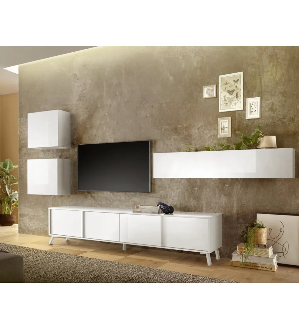 Szafka wisząca CITY 138 cm biała
