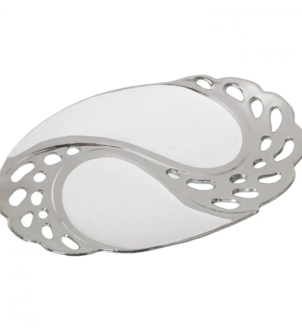 Taca CENTERPLANCE 30 cm srebrnobiała