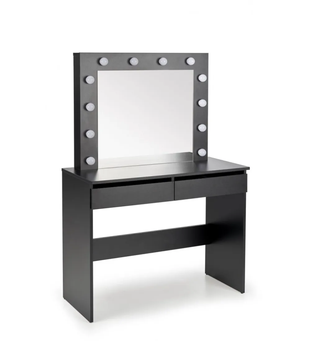 Toaletka HOLLYWOOD 94 cm czarna z oświetleniem LED