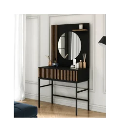 Toaletka wisząca MEORATI 85 cm w optyce dąb artisan/czarny