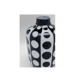 Wazon BRILLAR 45 cm czarno biały szklany