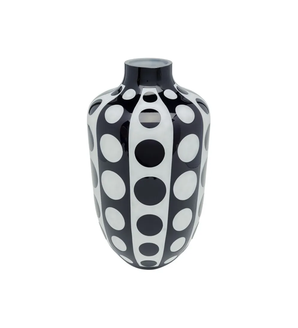 Wazon BRILLAR 45 cm czarno biały szklany