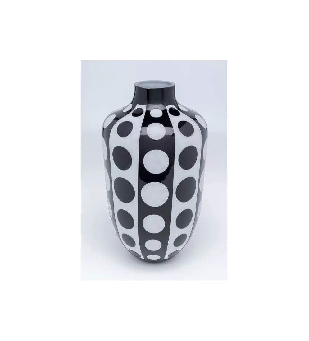 Wazon BRILLAR 45 cm czarno biały szklany