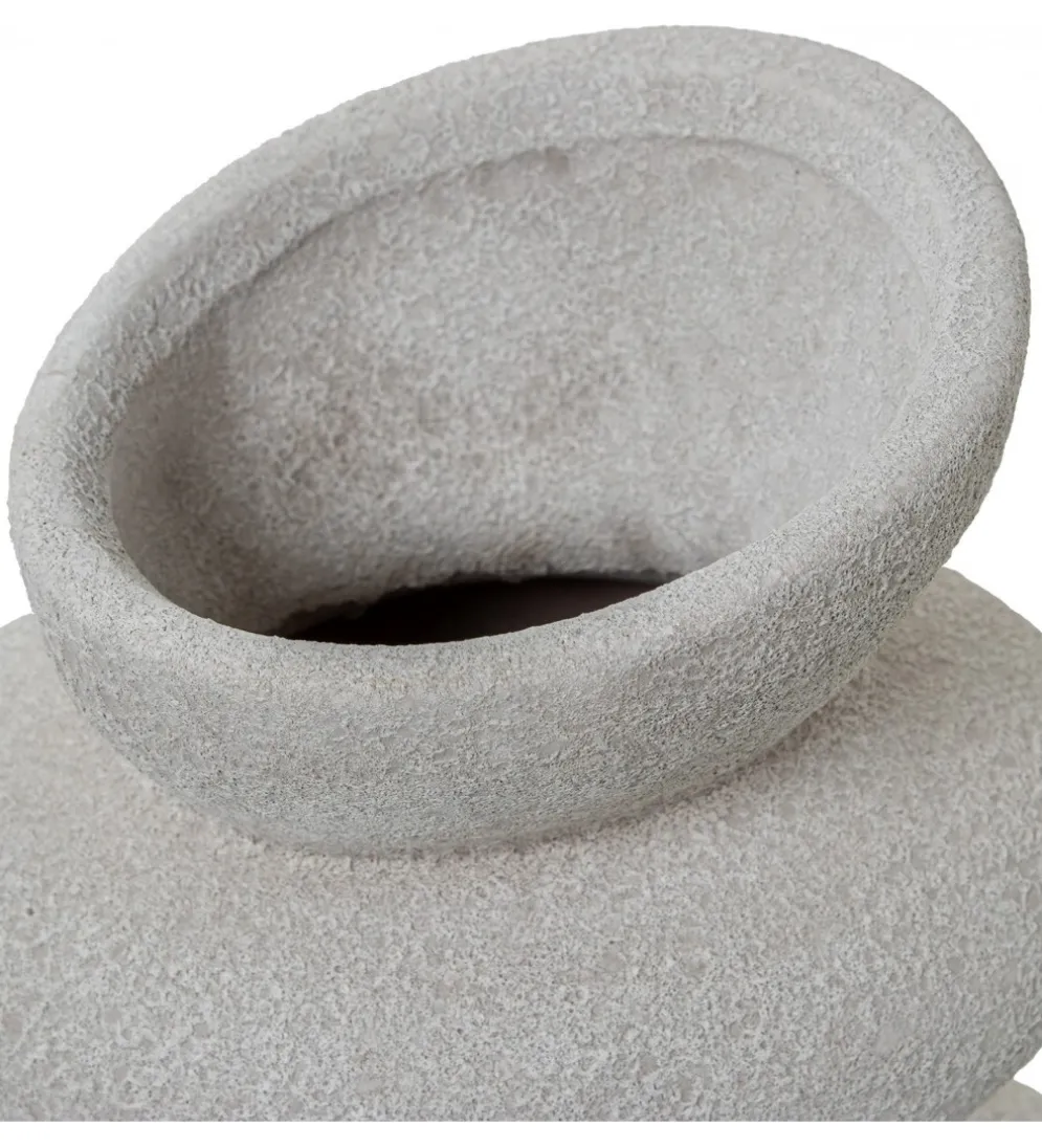 Wazon KATAM 30 cm ceramika biały piaskowy
