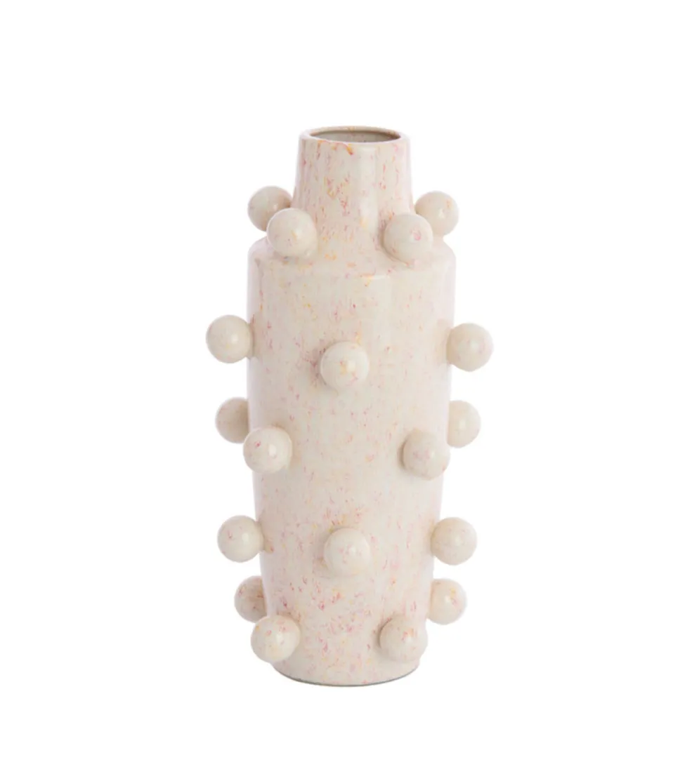 Wazon MOLLY 43 cm ceramika różowy biały