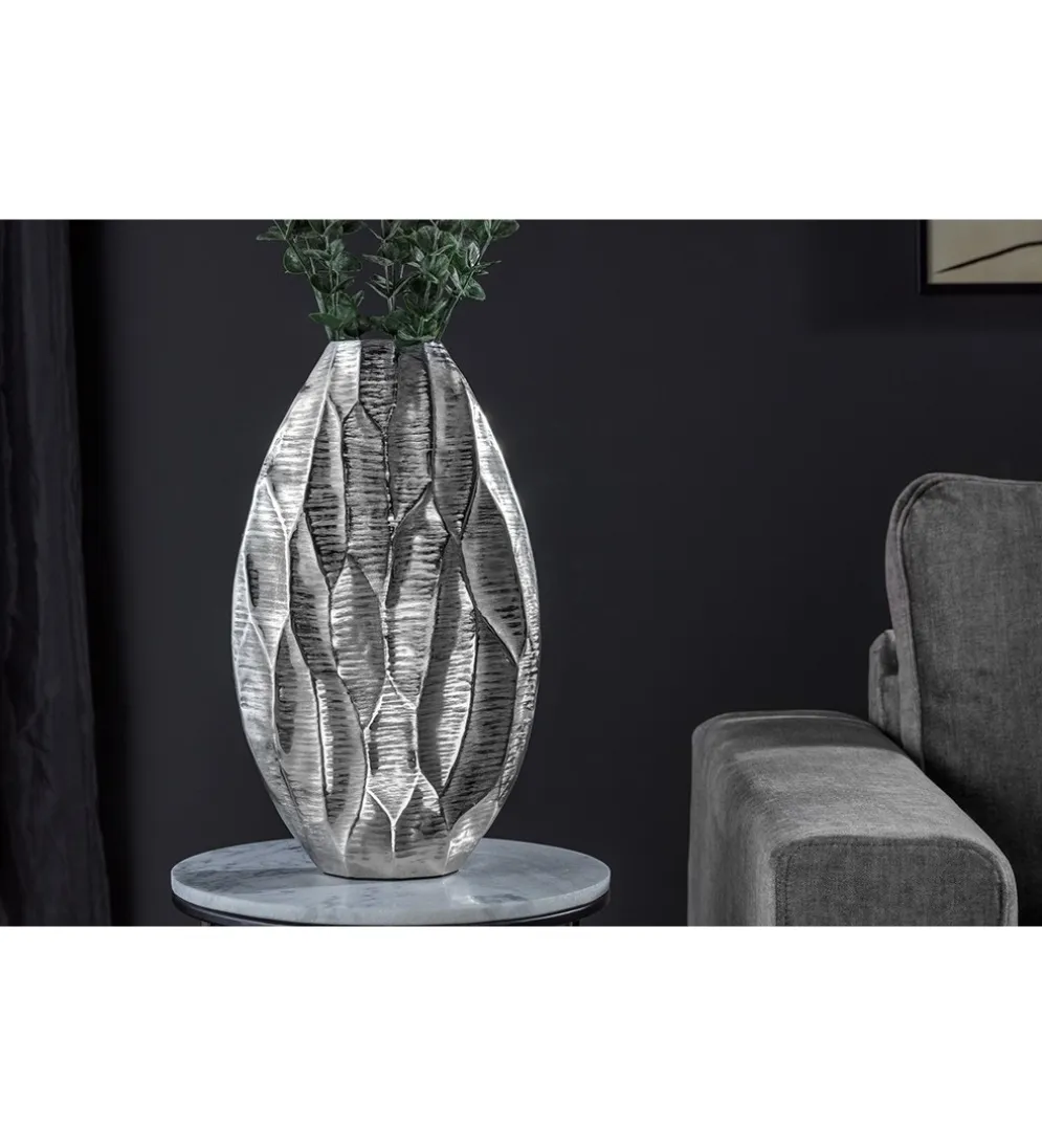 Wazon ORGANIC 45 cm srebrny