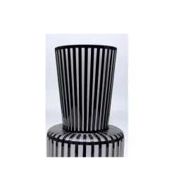 Wazon ROULETTE 41 cm czarno biały szklany