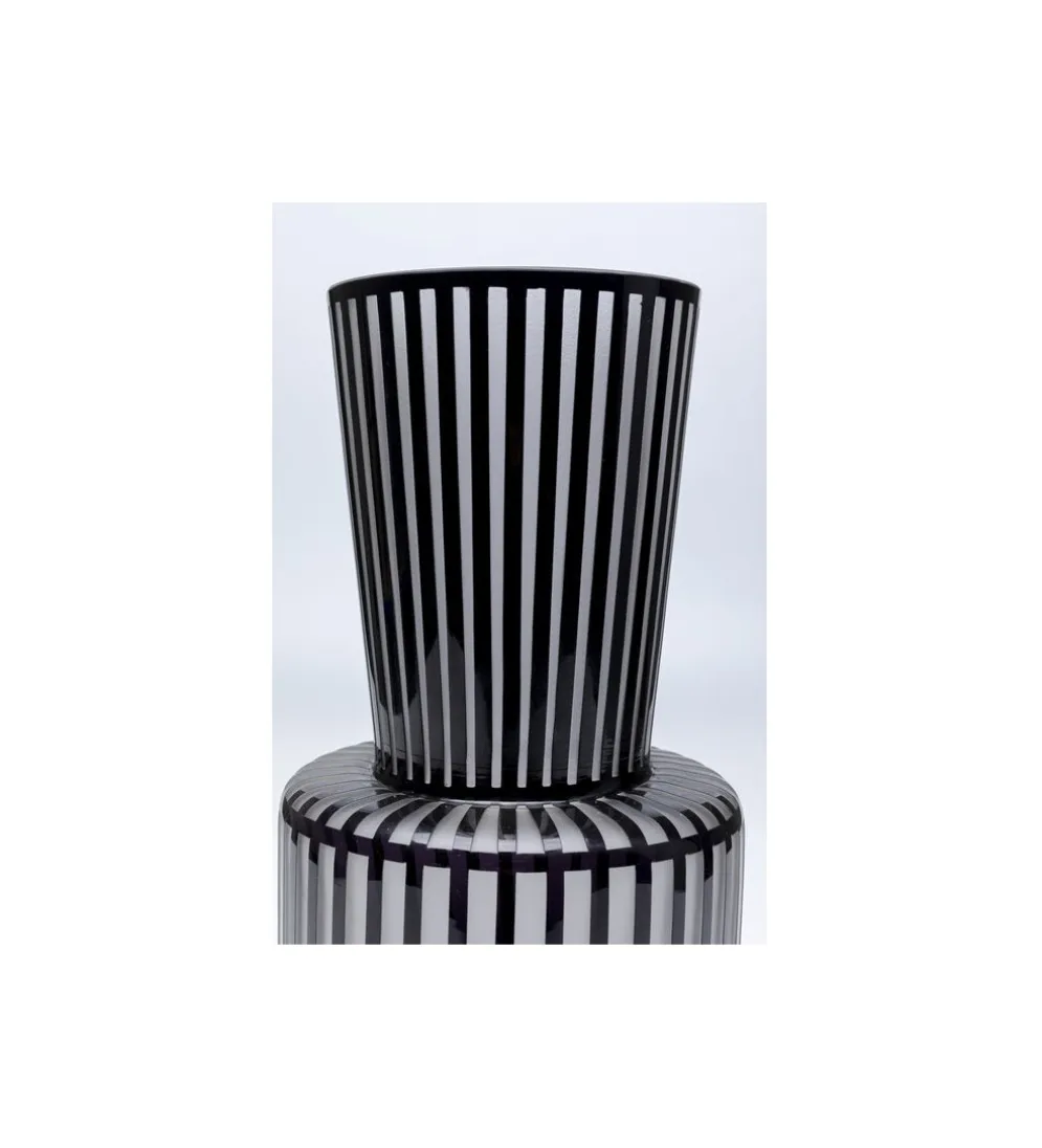 Wazon ROULETTE 41 cm czarno biały szklany