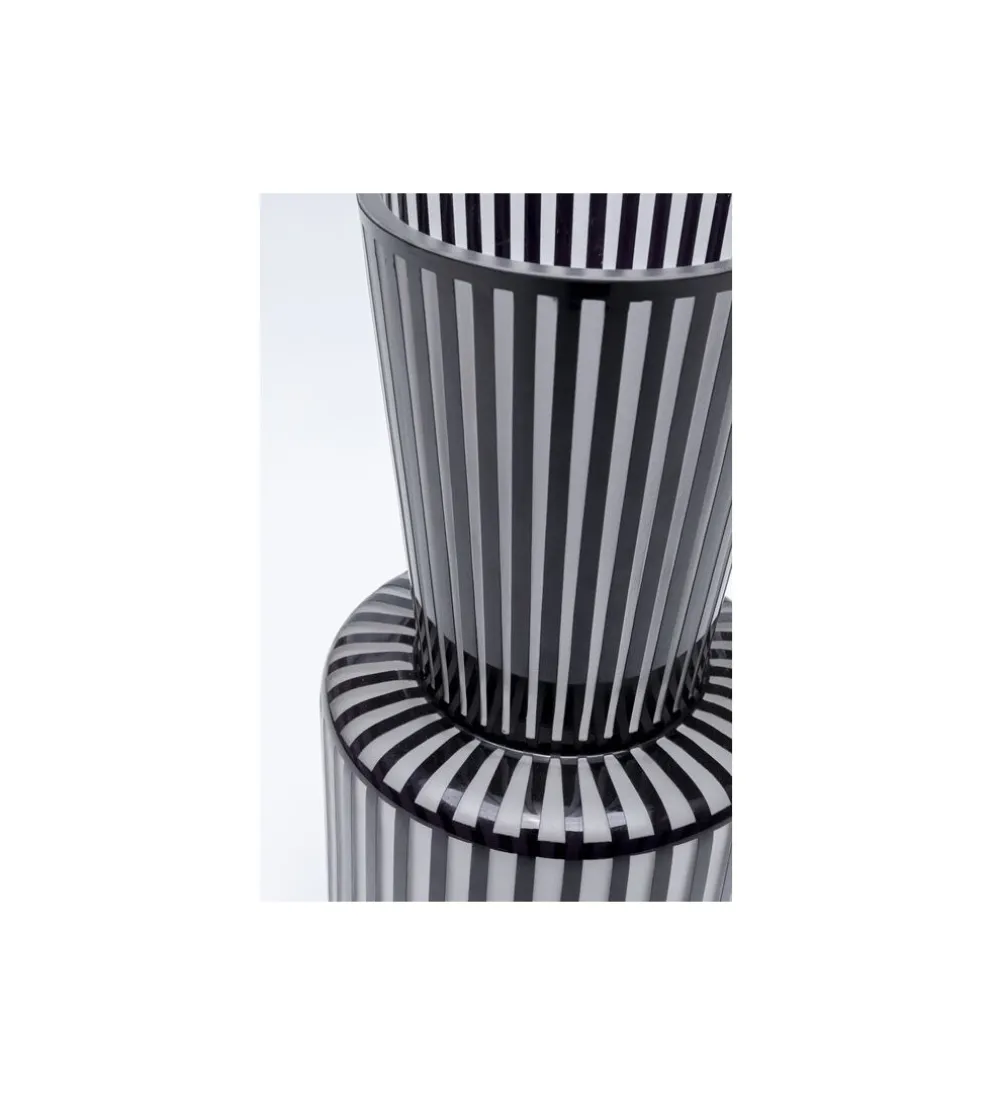 Wazon ROULETTE 41 cm czarno biały szklany