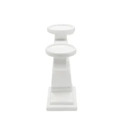 Świecznik FAVOLA 33 cm biały z czarnymi wzorami