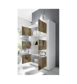 Witryna BASIC 102 cm biała z dodatkiem koloru klon Pero