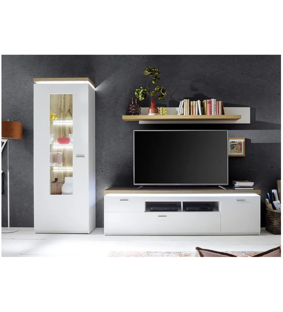 Witryna CALI 70 cm biała lewostronna