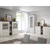 Witryna LARONA 155 cm o wybarwieniu Sonoma Trufel z kolorem Sibiu Larche