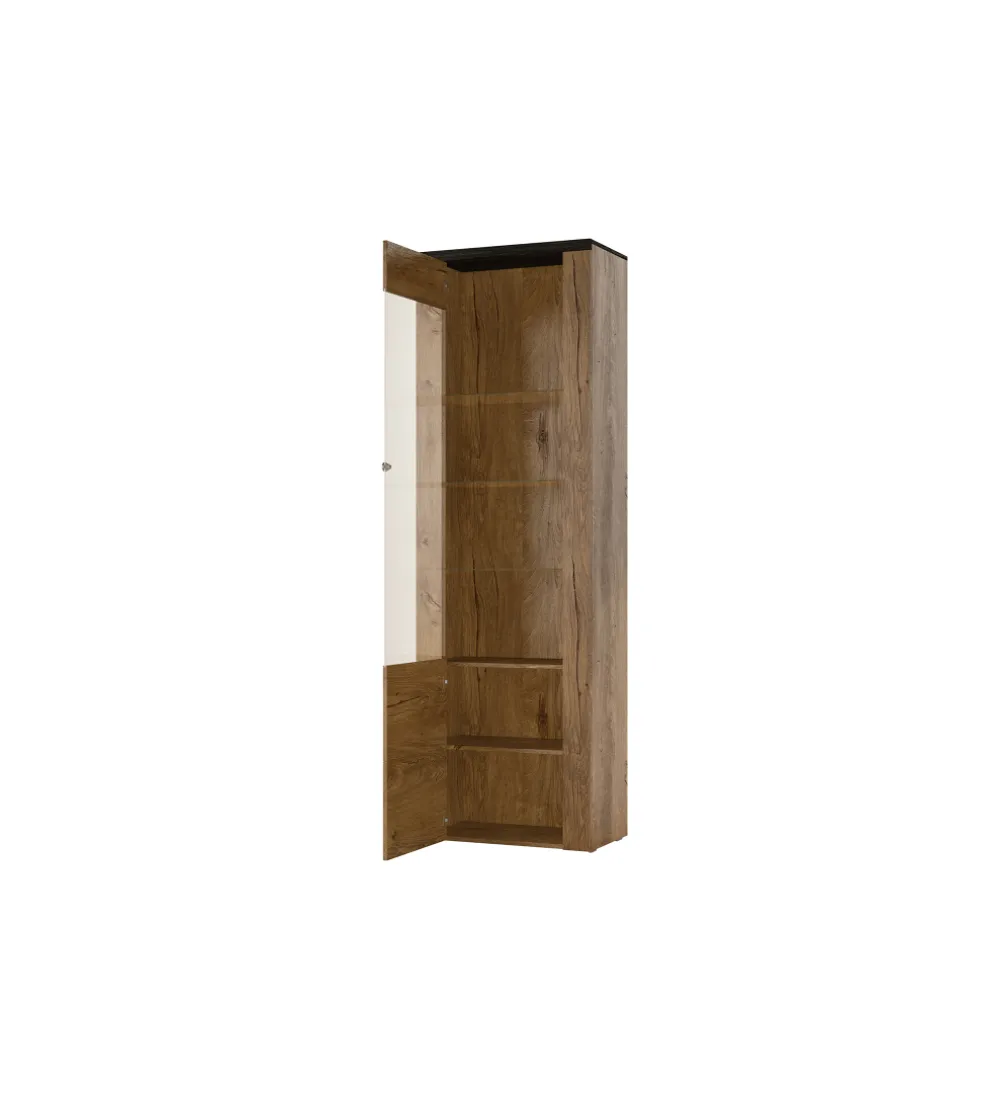 Witryna LARONA 65 Cm O Wybarwieniu Satin Nussbaum z kolorem Touchwood