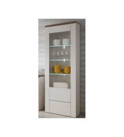 Witryna LARONA 65 cm o wybarwieniu Sonoma Trufel z kolorem Sibiu Larche