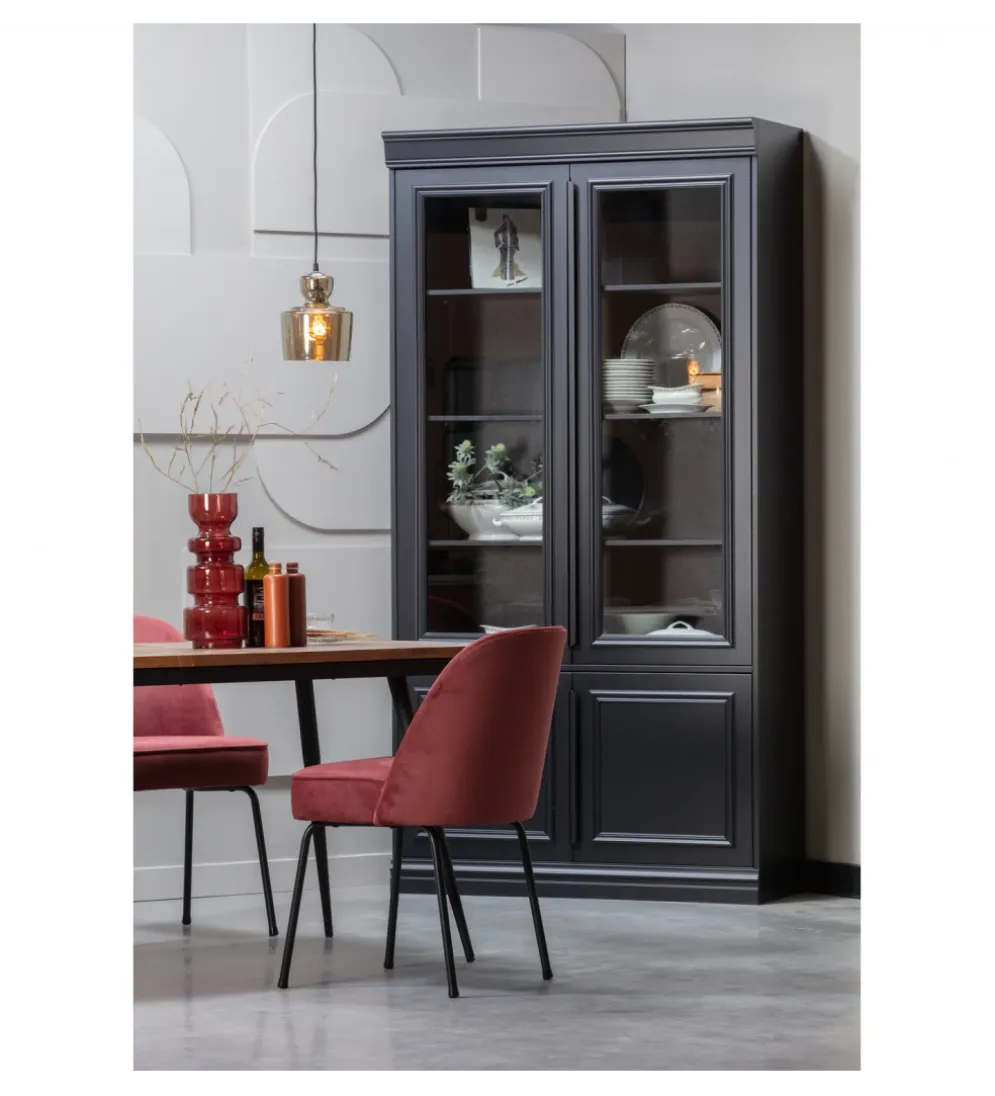 Witryna ORGANIZE 215 cm drewno sosna czarny mat