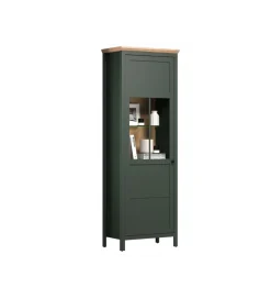 Witryna STANTON 69 cm w optyce dębu Evoke Ciemnozielony
