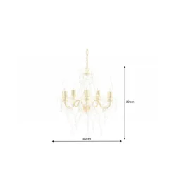 Żyrandol Karat S 40 cm 5 ramion złoty