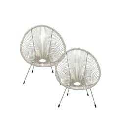 Zestaw 2 foteli ACAPULCO mono greige