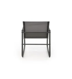 Zestaw ogrodowy CONOR sofa 114 cm dwa fotele 76 cm stolik 75 cm czarno szary