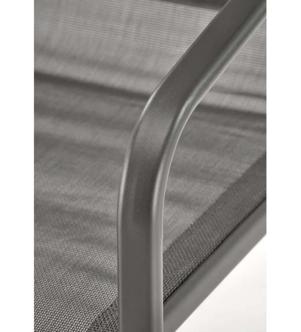 Zestaw ogrodowy CONOR sofa 114 cm dwa fotele 76 cm stolik 75 cm czarno szary