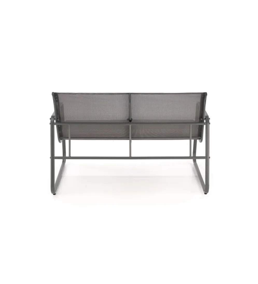 Zestaw ogrodowy CONOR sofa 114 cm dwa fotele 76 cm stolik 75 cm czarno szary