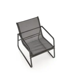Zestaw ogrodowy CONOR sofa 114 cm dwa fotele 76 cm stolik 75 cm czarno szary