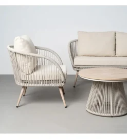 Zestaw ogrodowy DUNA sofa 153 cm dwa fotele 74 cm stolik 66 cm