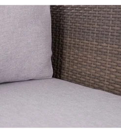 Zestaw ogrodowy TUSERMA 248 cm narożnik 75 cm stolik rattan taupe