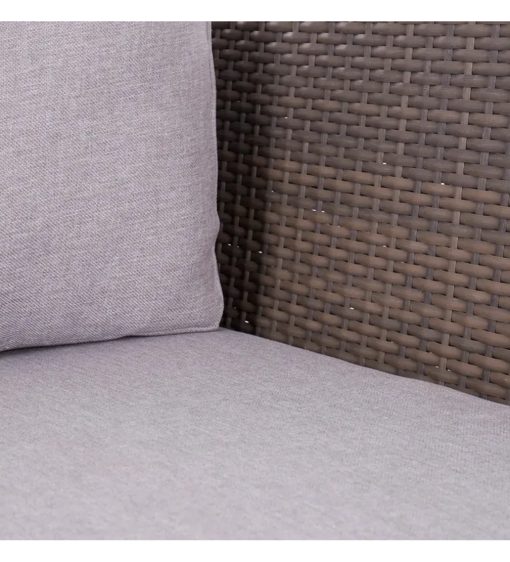 Zestaw ogrodowy TUSERMA 248 cm narożnik 75 cm stolik rattan taupe