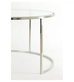 Zestaw 2 stolików kawowych DUARTE 65 cm 75 cm szklane niklowane