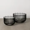 Zestaw 2 stolików kawowych GECMY 68 cm 55 cm czarne
