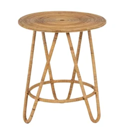 Zestaw 2 stolików kawowych MEGORY 60 cm 39 cm ratan